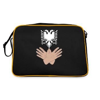 Albanie Aigle Shqiperia pour les Albanais - Sac Retro - noir/or - Dos