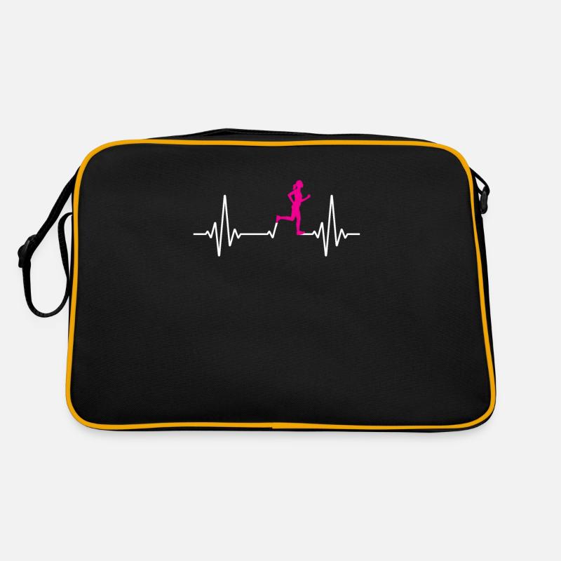 Runners Heartbeat Running Gift Retro Tasche