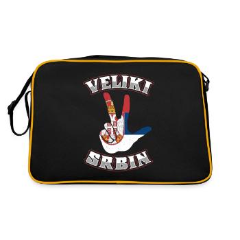 Serbie Balkans Bosnie Srbija Serbes cadeau - Sac Retro - noir/or - Dos
