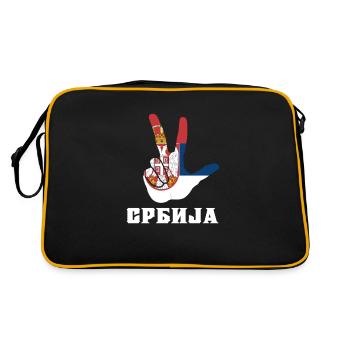 Serbie Balkans Bosnie Srbija Serbes cadeau - Sac Retro - noir/or - Dos