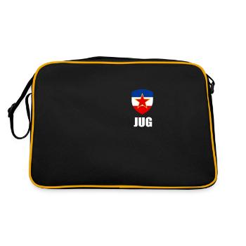 Jugoslawien Flagge SFRJ Tito Jugo Serbien Kroatien - Retro Tasche - Schwarz/Gold - Hinten