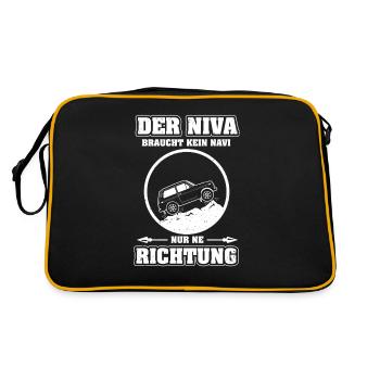 Lada Niva Autoliebhaber Russland Offroad 4x4 - Retro Tasche - Schwarz/Gold - Hinten