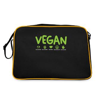 Militante des droits des animaux vegan vegan vegan - Sac Retro - noir/or - Dos
