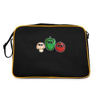 Veggies Sunglasses Gardening Vegetables - Retro Tasche - Schwarz/Gold - Hinten
