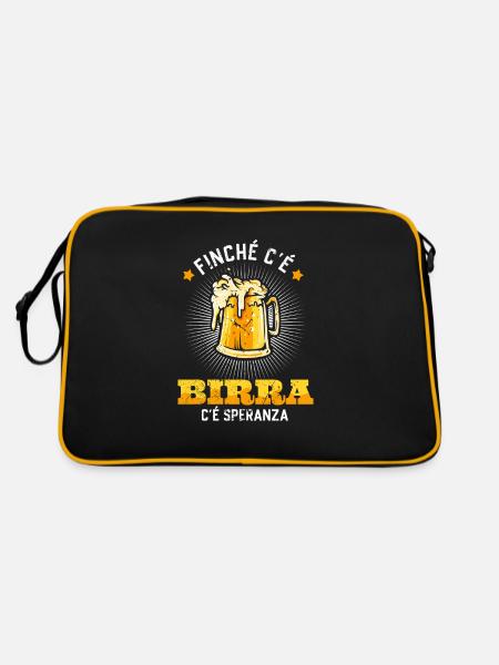 Divertente Birra Regalo Amici Frasi Alcol - Retro Tasche - Schwarz/Gold - Hinten