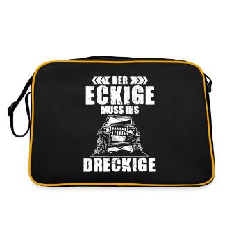 Der Eckige muss ins Dreckige Offraod Niva - Retro Tasche - Schwarz/Gold - Hinten
