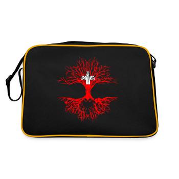 Albanais Suisses Racines idées cadeaux Shqip - Sac Retro - noir/or - Dos