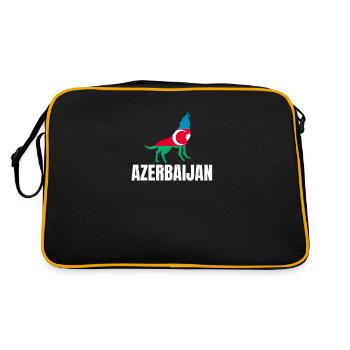 Azerbaijan flag with Wolf Azerbaijan - Retro Bag - black/gold - Back