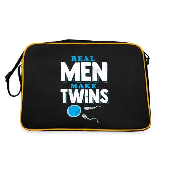 Real Men Make Twins Dad - Retro Tasche - Schwarz/Gold - Hinten