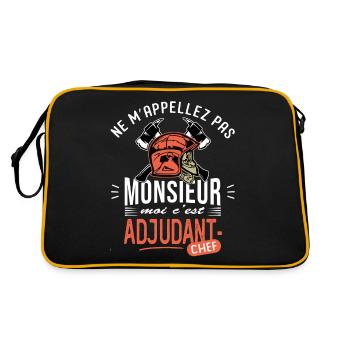 sapeurs pompiers adjudant chef drôle grade pompier - Sac Retro - noir/or - Dos