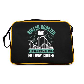 Amusement Park Roller Coaster Dad - Retro Tasche - Schwarz/Gold - Hinten