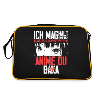 J’aime juste Anime Du Baka Anime Otaku - Sac Retro - noir/or - Dos