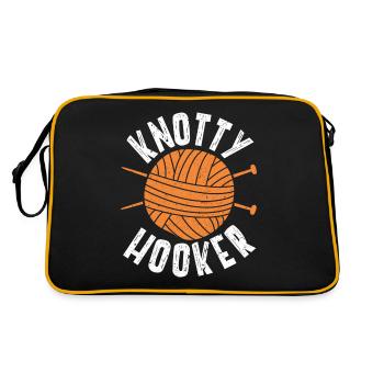 Knotty Hooker – Crocheting And Knitting Yarn - Retro Bag - black/gold - Back