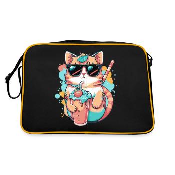 Design rafraîchissant : un chat avec des lunettes de soleil - Sac Retro - noir/or - Dos