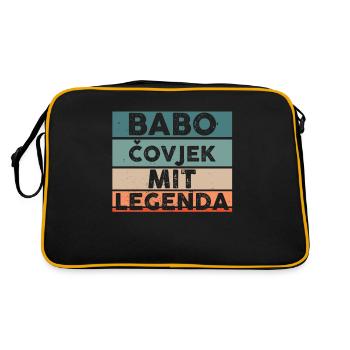 Babo Bosnien Vater Bosnischer Papa Balkan Bosna - Retro Tasche - Schwarz/Gold - Hinten