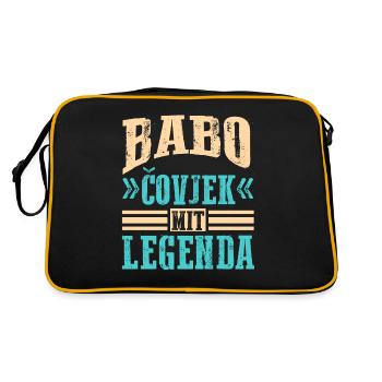 Babo Bosnien Vater Bosnischer Papa Balkan Bosna - Retro Tasche - Schwarz/Gold - Hinten