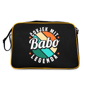 Babo Bosnien Vater Bosnischer Papa Balkan Bosna - Retro Tasche - Schwarz/Gold - Hinten