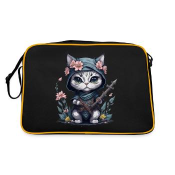 Feel epic with the ninja cat - Retro Bag - black/gold - Back