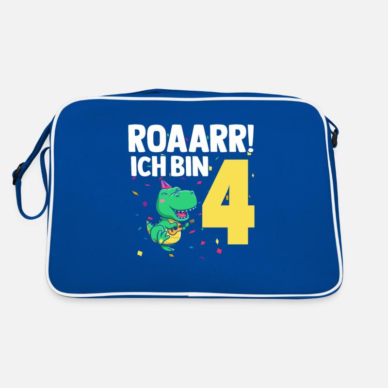 4. Geburtstag Junge Dino Dinosaurier Kostüm 4 Retro Tasche