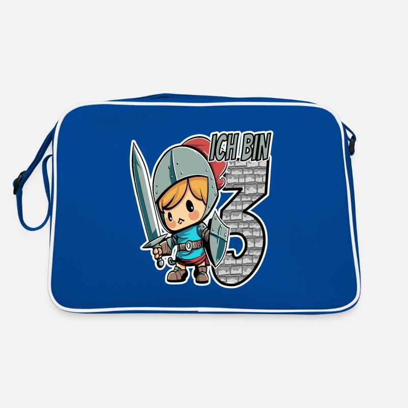 Ich bin 3 - 3. Geburtstag - Ritter Retro Tasche
