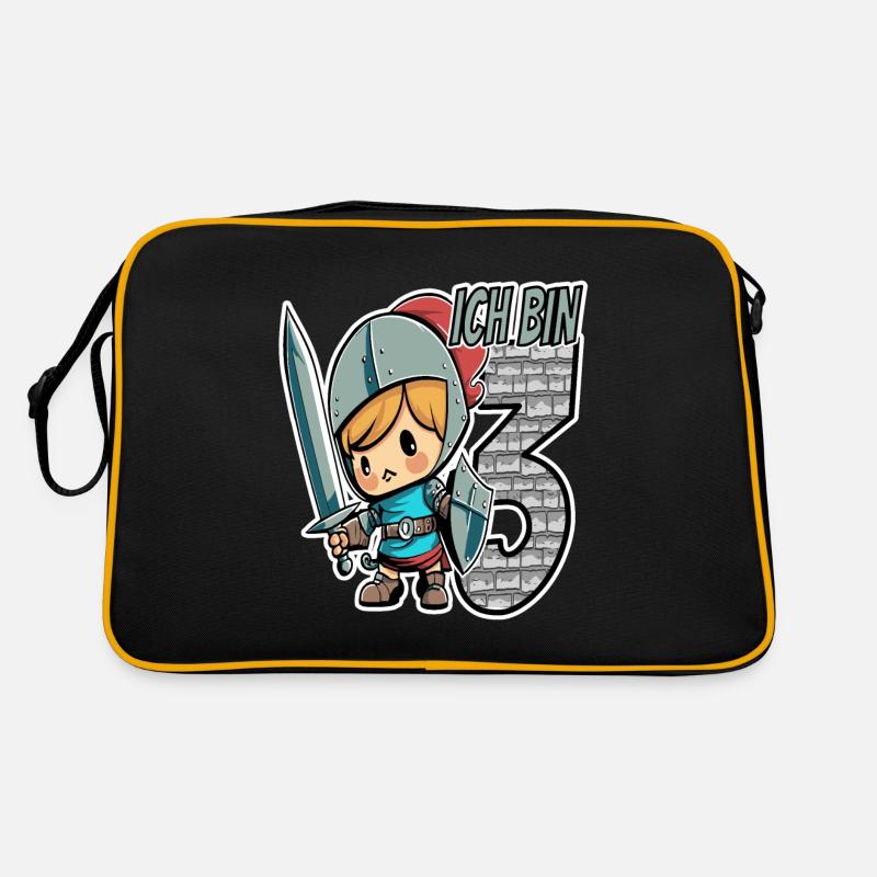 Ich bin 3 - 3. Geburtstag - Ritter Retro Tasche