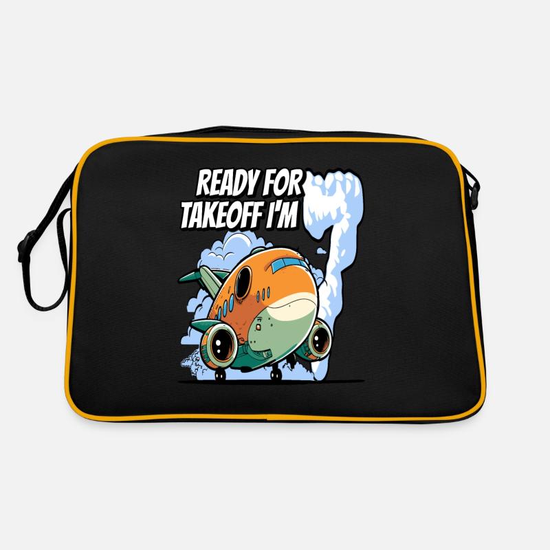 Ready for Takeoff I'm seven - 7nd Birthday Boy - Retro Bag - black/gold