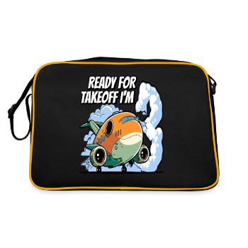 Ready for Takeoff I'm 3 - 3nd Birthday Boy - Retro Tasche - Schwarz/Gold - Hinten