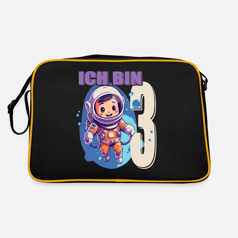 Ich bin 3 Jahre - 3. Geburtstag - Astronaut Retro Tasche