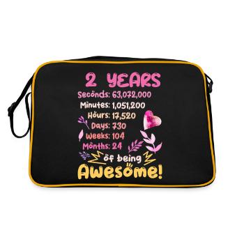 2 ans ! Cadeau d’anniversaire pour les 2 ans - Sac Retro - noir/or - Dos