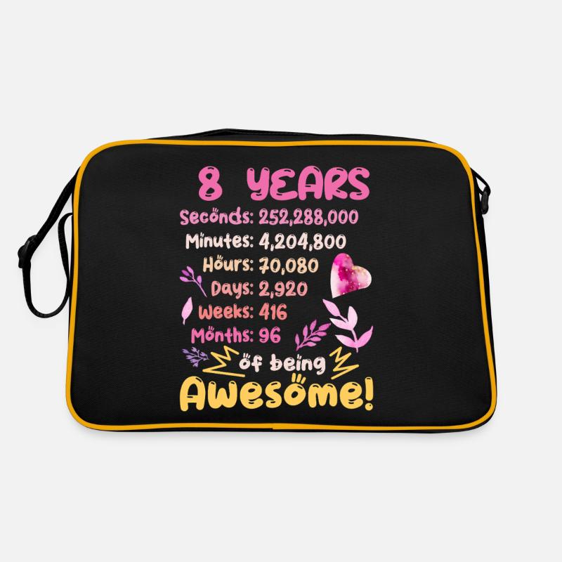 8 ans ! Cadeau d’anniversaire pour 8 ans Sac Retro