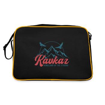 Kavkaz Caucase Tchétchénie Tchétchène Cadeau - Sac Retro - noir/or - Dos