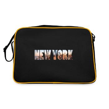 new york - Retro Tasche - Schwarz/Gold - Hinten