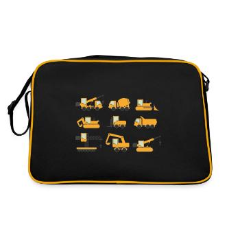 Chantier silhouette cadeau pelleteuse - Sac Retro - noir/or - Dos