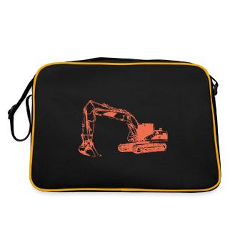 Exkavator silhouette cadeau de dragage - Sac Retro - noir/or - Dos