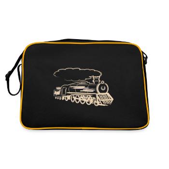 Locomotive Train Railway Railway Steam Locomotive - Retro Bag - black/gold - Back