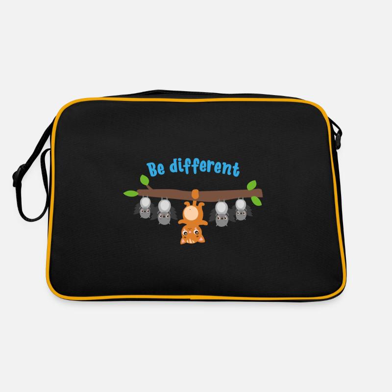 Be different Geschenk Katze Haustiere Tiere Retro Tasche