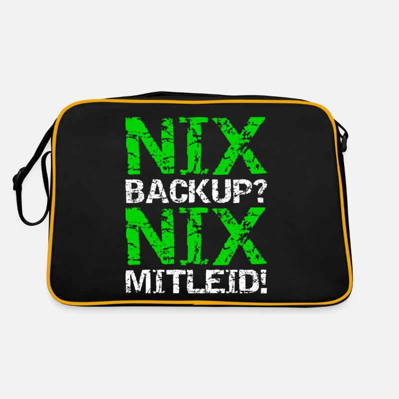 Nix Backup Nix Mitleid Festplatte Speichern Admin Retro Tasche