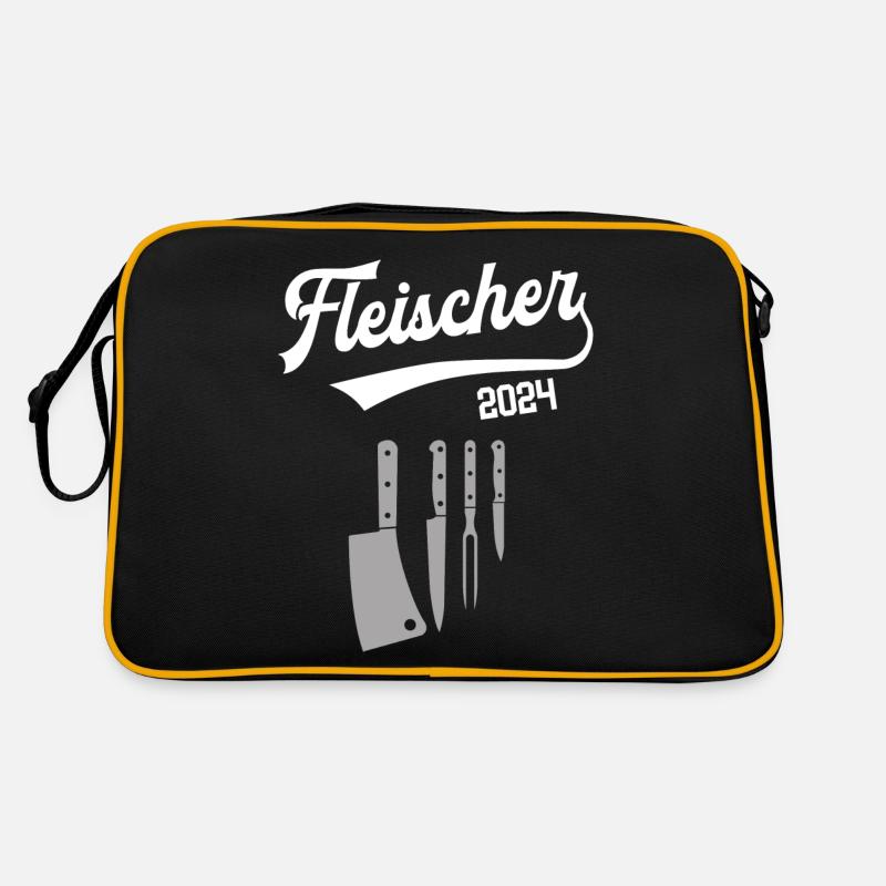 Fleischer 2024 Ausbildung Prüfung Schlachter Azubi Retro Tasche