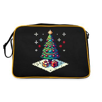 Arbre de Noël 8 bits - Sac Retro - noir/or - Dos