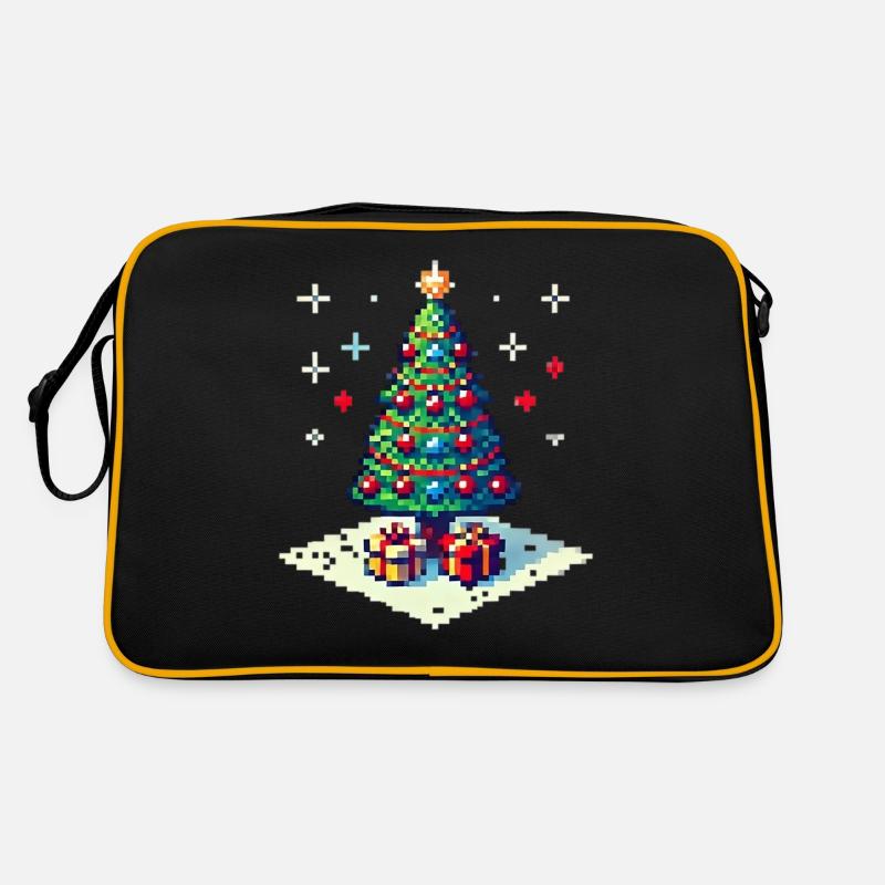 8 Bit Weihnachtsbaum Retro Tasche