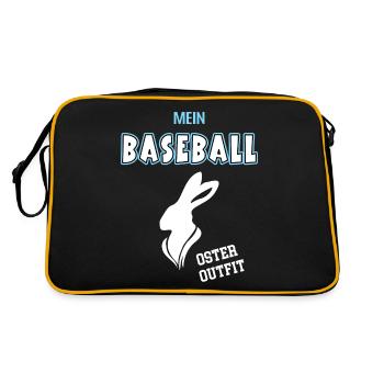Baseball Oster Outfit Ostergeschenk Baseballer - Retro Tasche - Schwarz/Gold - Hinten