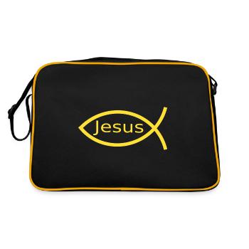 Jésus poisson Ichthys poisson poisson poisson - Sac Retro - noir/or - Dos
