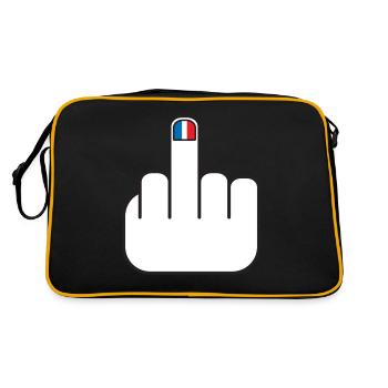 French manucure doigt d'honneur bleu blanc rouge - Sac Retro - noir/or - Dos