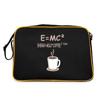 E=MC² Energie = Lait café 2 tasses - Sac Retro - noir/or - Dos