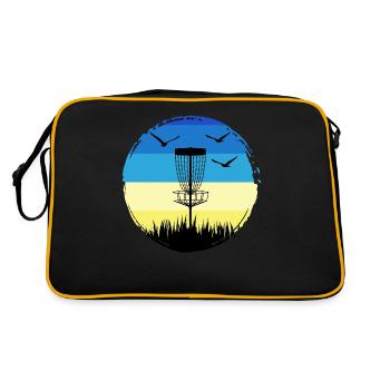 discgolf frisbee supports ukraine discgolf game - Retro Bag - black/gold - Back