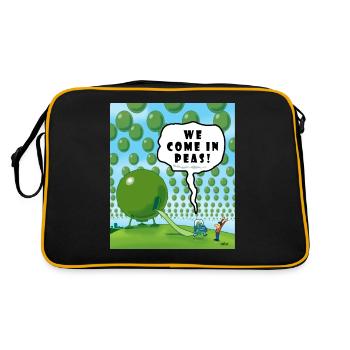 WE COME IN PEAS! - Retro Bag - black/gold - Back