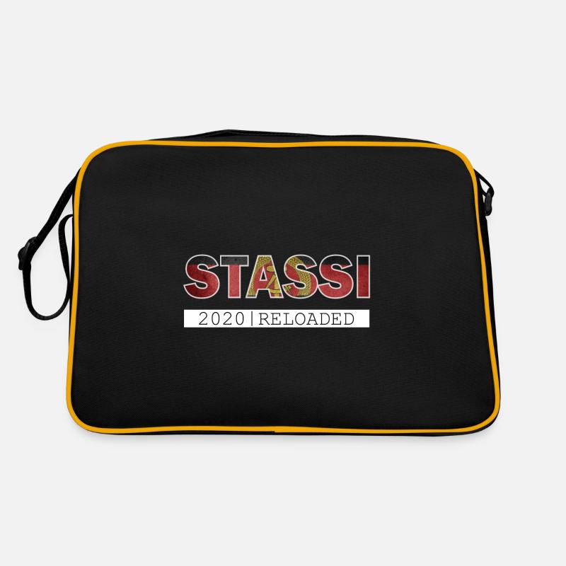 DDR STASSI Berlin reloaded Geschenk - Retro Tasche - Schwarz/Gold