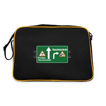 nachtschicht modus nachtarbeit schichtarbeit nacht - Retro Tasche - Schwarz/Gold - Hinten