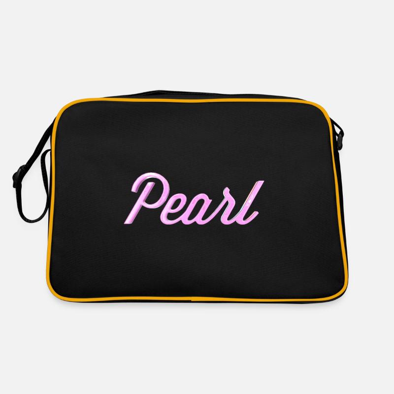 Pearl Stylized Text Retro Bag