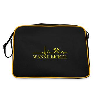 EKG Linie - Wanne Eickel mit Schlägel & Eisen - Retro Tasche - Schwarz/Gold - Hinten